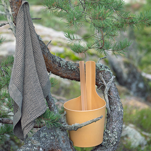 Rento Sauna Bucket, Straight Handle, Recyclable Biocomposite, 5 Liters