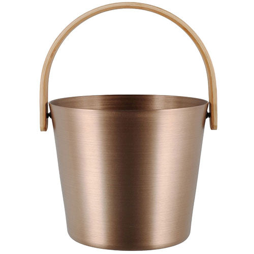 Rento Sauna Bucket, Aluminum w/ Thermo-Bamboo, Curved Handle, 5 Liter