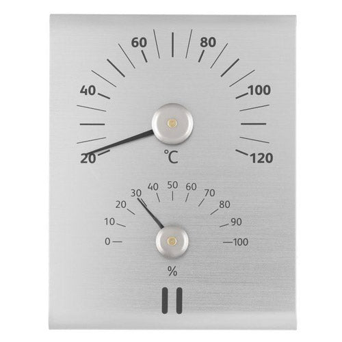Rento Sauna, Thermometer & Hygrometer, Celsius, Aluminum