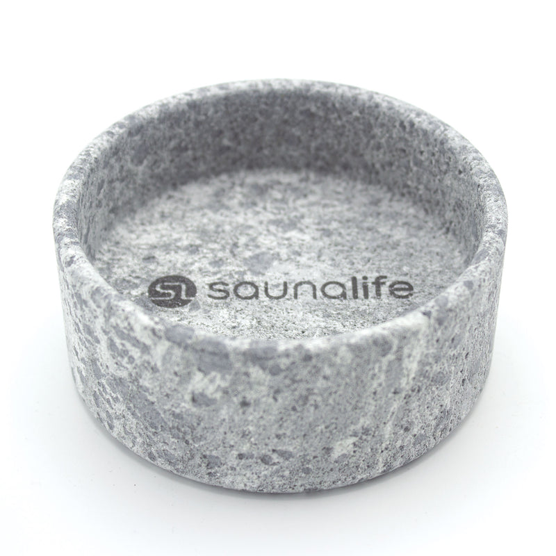 SaunaLife Coaster and Aroma Tray Drink Holder and Scent Reservoir, Carved Soapstone