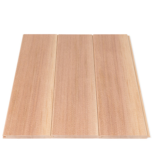 ProSaunas Sauna Wood, Vertical Grain, Clear Grade A+, Tongue & Groove, V-Joint on 2 Edges of the Smooth Face, Wall Material