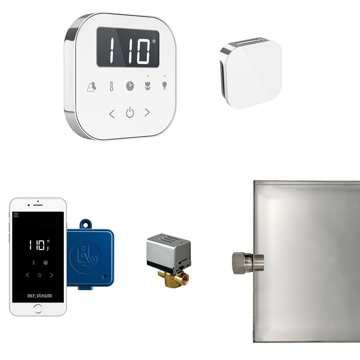 AirButler Steam Shower Control Package with AirTempo Control and Aroma Glass SteamHead - Sauna Heater Supply