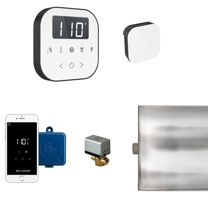 AirButler Steam Shower Control Package with AirTempo Control and Aroma Glass SteamHead - Sauna Heater Supply
