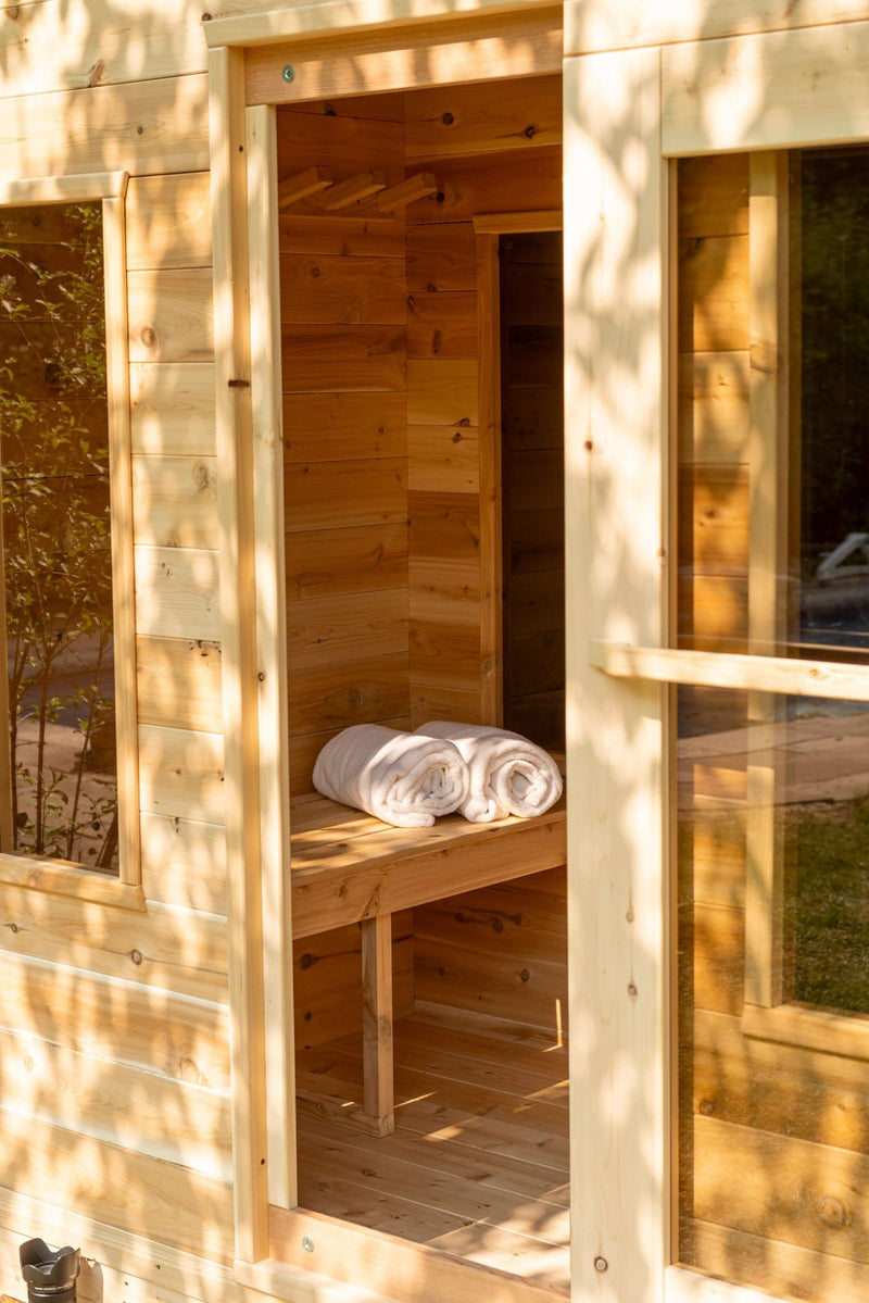 Dundalk CT Georgian 6 Person Outdoor Sauna with Changeroom - Sauna Heater Supply