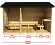 Dundalk CT Georgian 6 Person Outdoor Sauna with Changeroom - Sauna Heater Supply