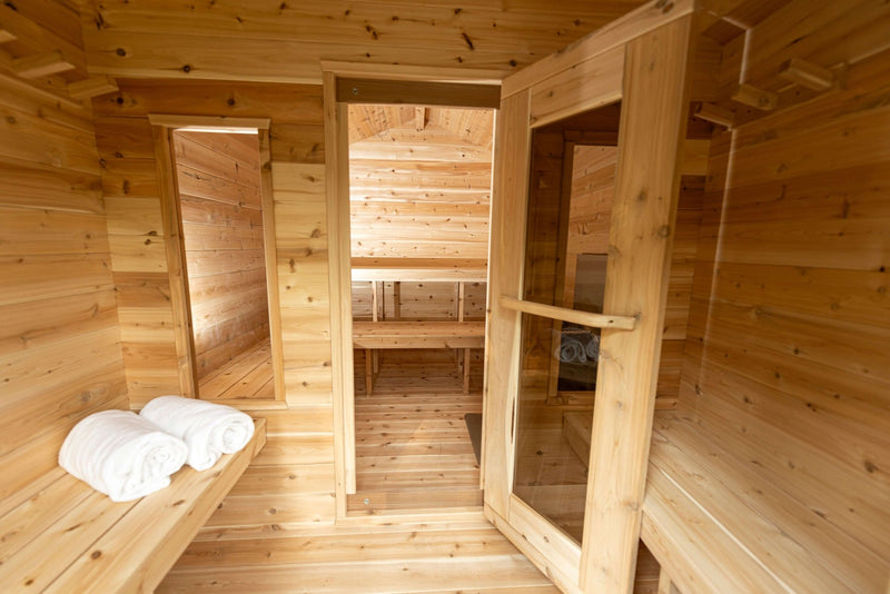 Dundalk CT Georgian 6 Person Outdoor Sauna with Changeroom - Sauna Heater Supply