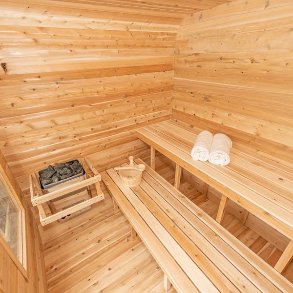 Dundalk CT Luna 4 Person Barrel Sauna - Sauna Heater Supply