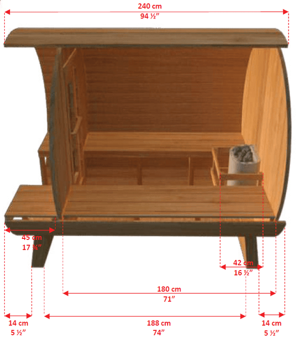 Dundalk CT Serenity 6 Person Barrel Sauna - Sauna Heater Supply