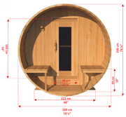 Dundalk CT Serenity 6 Person Barrel Sauna - Sauna Heater Supply