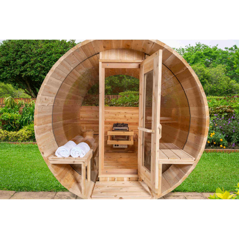 Dundalk CT Tranquility 6 Person Barrel Sauna - Sauna Heater Supply