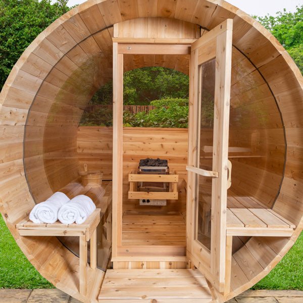 Dundalk LeisureCraft Canadian Timber Serenity MP Barrel Sauna - Sauna Heater Supply