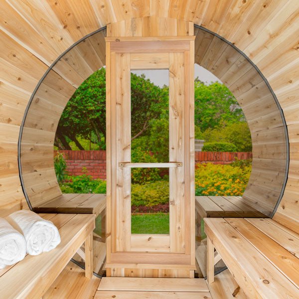 Dundalk LeisureCraft Canadian Timber Serenity MP Barrel Sauna - Sauna Heater Supply