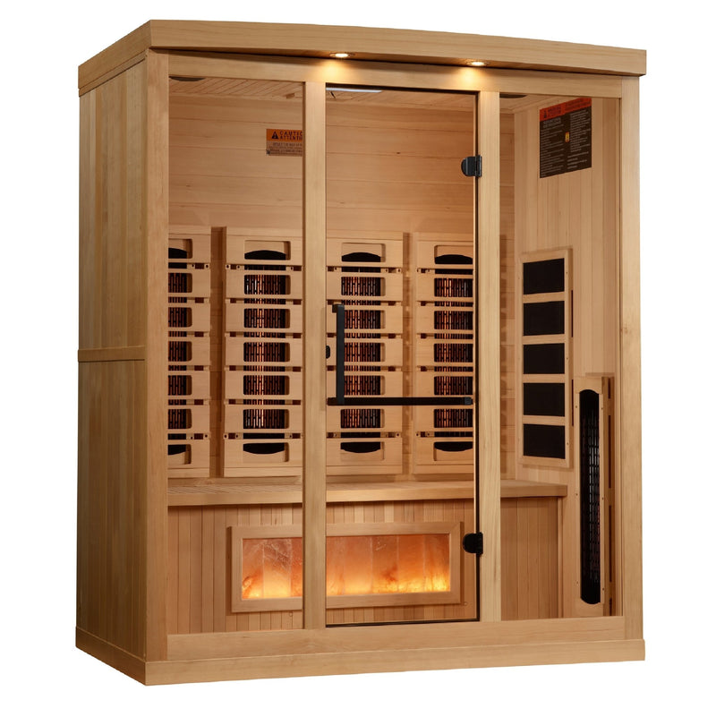 Golden Designs 2025 Reserve Edition 4 - Person Full Spectrum PureTech™ Near Zero Infrared Sauna with Himalayan Salt Bar - Sauna Heater Supply