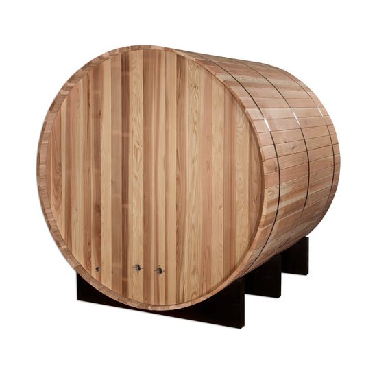 Golden Designs Arosa 4 - Person Outdoor Barrel Steam Sauna in Pacific Cedar Wood - Sauna Heater Supply