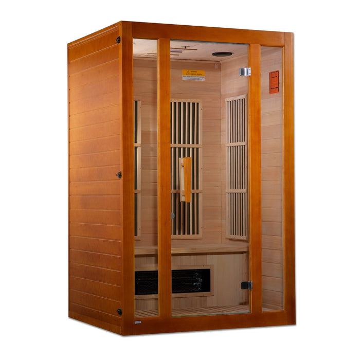 Golden Designs Aspen Maxxus 2 - Person Low EMF FAR Infrared Sauna with Hemlock Wood - Sauna Heater Supply