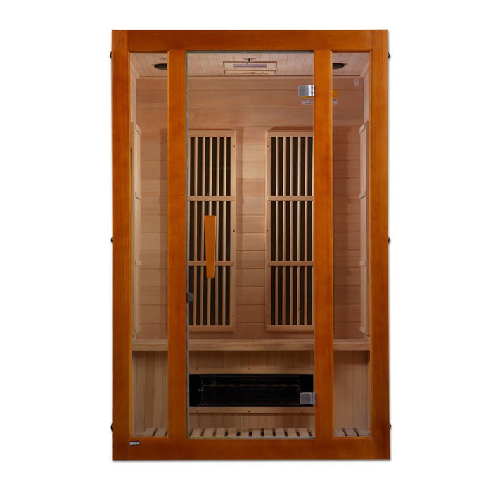 Golden Designs Aspen Maxxus 2 - Person Low EMF FAR Infrared Sauna with Hemlock Wood - Sauna Heater Supply