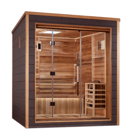 Golden Designs "Drammen" 3 Person Outdoor - Indoor Traditional Steam Sauna - Sauna Heater Supply