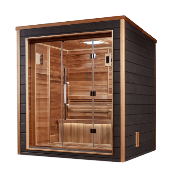 Golden Designs "Drammen" 3 Person Outdoor - Indoor Traditional Steam Sauna - Sauna Heater Supply