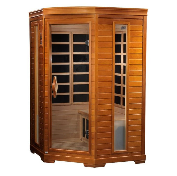 Golden Designs Dynamic "Heming Elite" 2 - Person Ultra Low EMF FAR Infrared Sauna (Corner Unit) - Sauna Heater Supply