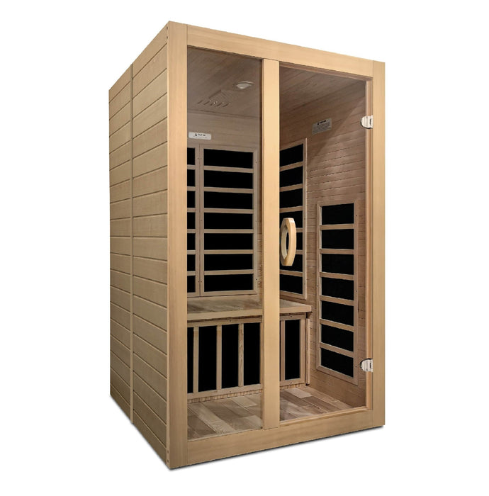 Golden Designs Dynamic "Santiago" 2 - Person Low EMF Infrared Sauna - Sauna Heater Supply