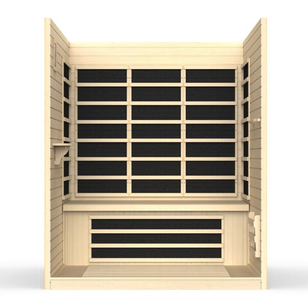 Golden Designs Dynamic "Vila" 3 - Person Ultra Low EMF FAR Infrared Sauna - Sauna Heater Supply