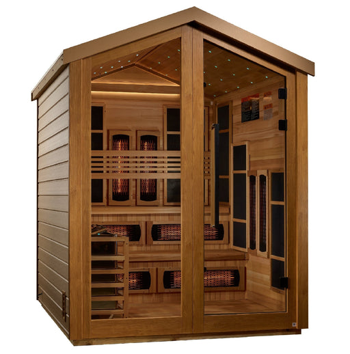 Golden Designs "Kaskinen" 6 - Person Full Spectrum PureTech™ Hybrid Outdoor Sauna - Sauna Heater Supply