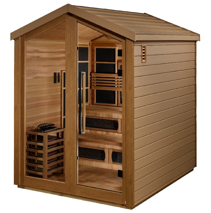 Golden Designs "Kaskinen" 6 - Person Full Spectrum PureTech™ Hybrid Outdoor Sauna - Sauna Heater Supply