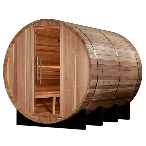 Golden Designs Klosters 6 - Person Barrel Traditional Sauna - Pacific Cedar - Sauna Heater Supply