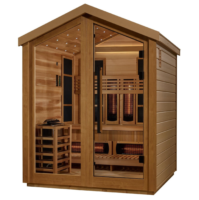 Golden Designs "Loviisa" 3 - Person Full Spectrum PureTech™ Hybrid Outdoor Sauna - Sauna Heater Supply