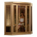 Golden Designs Maxxus 3 - Person Corner FAR Infrared Sauna Carbon Low EMF with Canadian Hemlock - Sauna Heater Supply