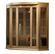 Golden Designs Maxxus 3 - Person Corner FAR Infrared Sauna Carbon Low EMF with Canadian Hemlock - Sauna Heater Supply