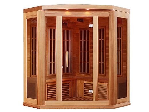 Golden Designs Maxxus 3 - Person Corner FAR Infrared Sauna Carbon Low EMF with Canadian Red Cedar - Sauna Heater Supply