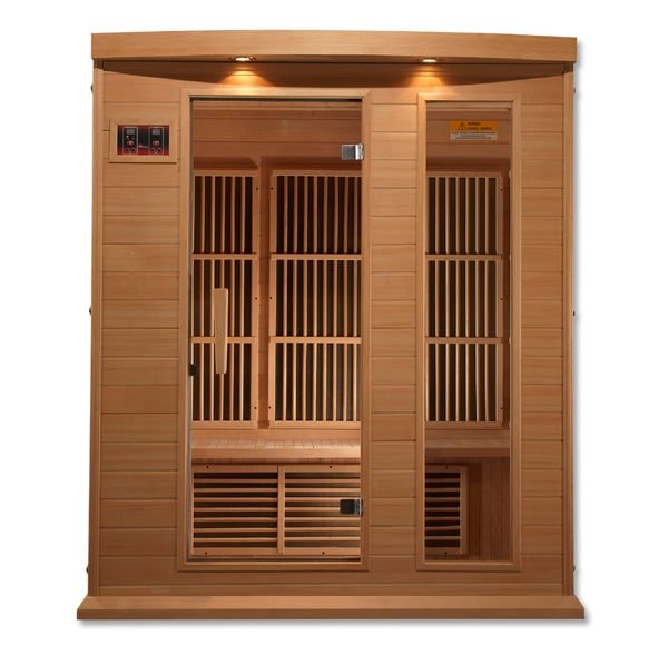 Golden Designs Maxxus 3 - Person FAR Infrared Sauna Low EMF with Canadian Hemlock - Sauna Heater Supply