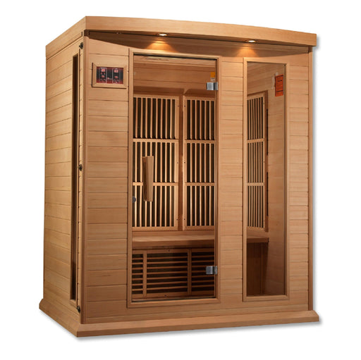 Golden Designs Maxxus 3 - Person FAR Infrared Sauna Low EMF with Canadian Hemlock - Sauna Heater Supply