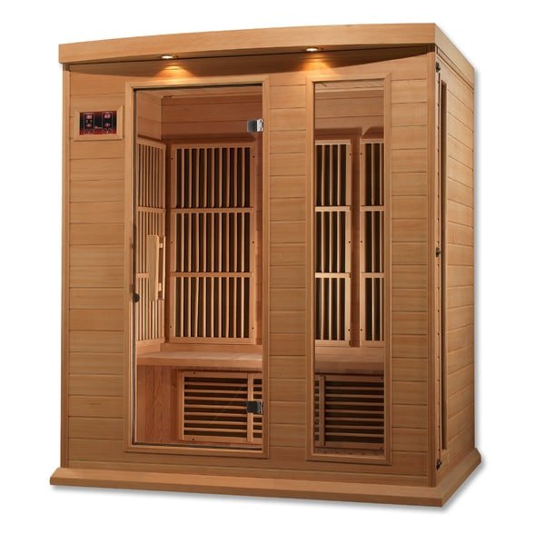 Golden Designs Maxxus 3 - Person FAR Infrared Sauna Low EMF with Canadian Hemlock - Sauna Heater Supply