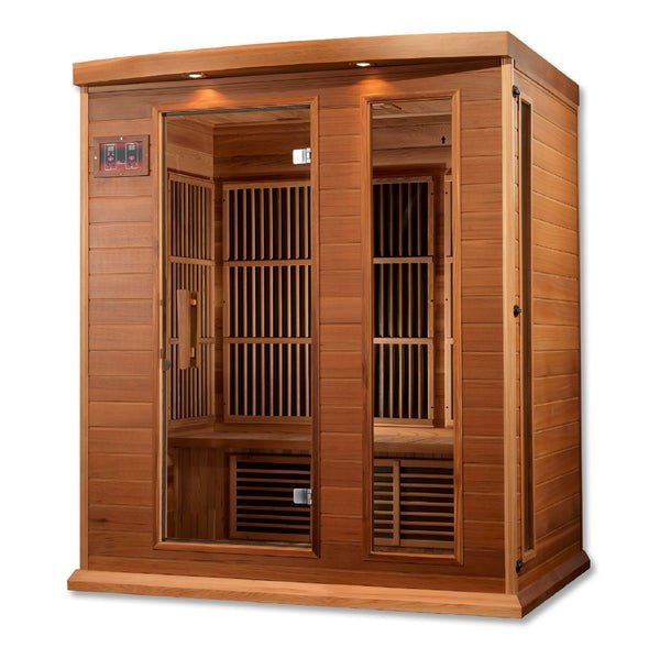 Golden Designs Maxxus 3 - Person FAR Infrared Sauna Low EMF with Red Cedar - Sauna Heater Supply