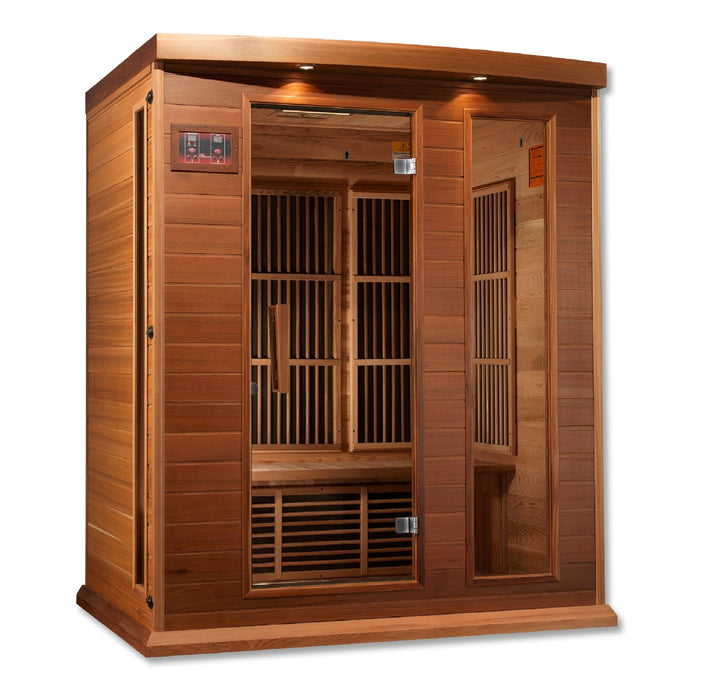 Golden Designs Maxxus 3 - Person FAR Infrared Sauna Low EMF with Red Cedar - Sauna Heater Supply