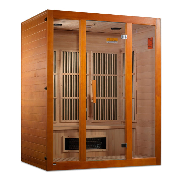 Golden Designs Maxxus "Alpine" Dual Tech 3 - Person Low EMF FAR Infrared Sauna with Canadian Hemlock - Sauna Heater Supply