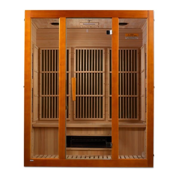 Golden Designs Maxxus "Alpine" Dual Tech 3 - Person Low EMF FAR Infrared Sauna with Canadian Hemlock - Sauna Heater Supply