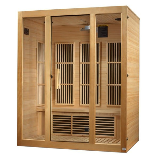 Golden Designs Maxxus "Bellevue" 3 - Person Low EMF FAR Infrared Sauna with Canadian Hemlock - Sauna Heater Supply