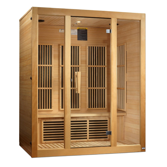 Golden Designs Maxxus "Bellevue" 3 - Person Low EMF FAR Infrared Sauna with Canadian Hemlock - Sauna Heater Supply