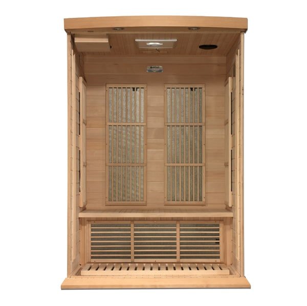 Golden Designs Maxxus Infrared Sauna 2 - Person Near Zero EMF FAR Infrared w/ Hemlock - Sauna Heater Supply