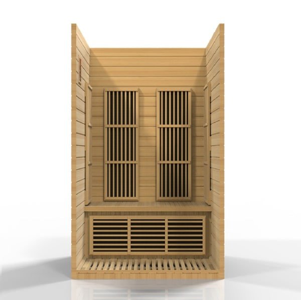 Golden Designs Maxxus "Seattle" Edition 2 - Person Low EMF FAR Infrared Carbon Sauna with Canadian Hemlock - Sauna Heater Supply