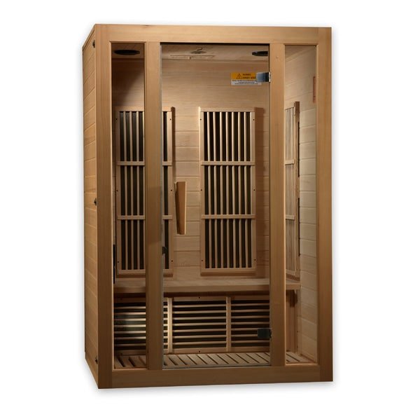 Golden Designs Maxxus "Seattle" Edition 2 - Person Low EMF FAR Infrared Carbon Sauna with Canadian Hemlock - Sauna Heater Supply