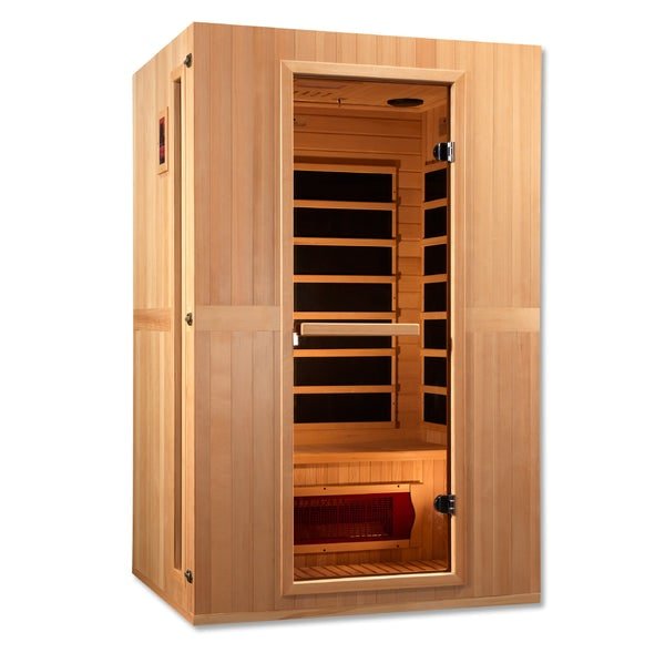 Golden Designs Maxxus "Serenity" Dual Tech 2 - Person Low EMF FAR Infrared Sauna with Canadian Hemlock - Sauna Heater Supply