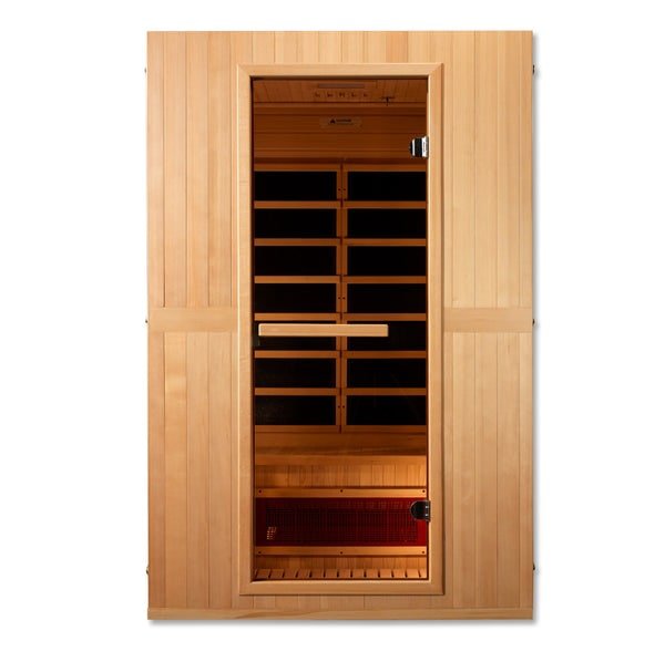 Golden Designs Maxxus "Serenity" Dual Tech 2 - Person Low EMF FAR Infrared Sauna with Canadian Hemlock - Sauna Heater Supply