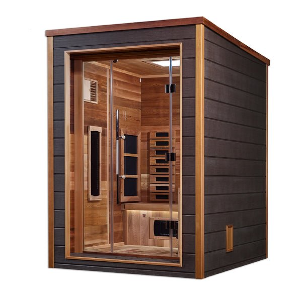 Golden Designs Nora PureTech™ 2 - Person Full Spectrum Hybrid Sauna in Red Cedar Wood Interior - Sauna Heater Supply