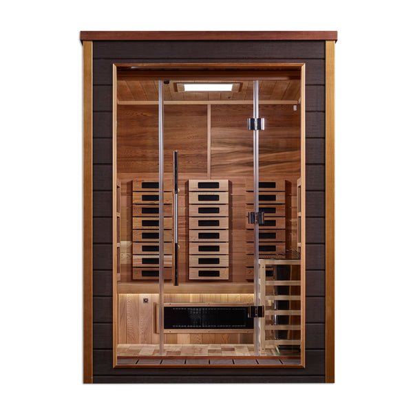 Golden Designs Nora PureTech™ 2 - Person Full Spectrum Hybrid Sauna in Red Cedar Wood Interior - Sauna Heater Supply