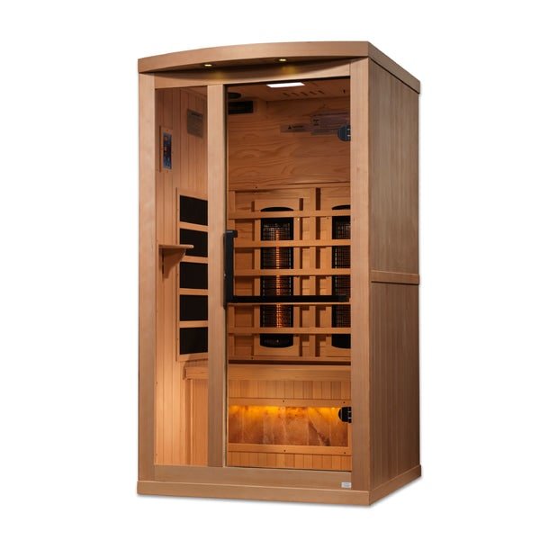 Golden Designs "Reserve Edition" 1 - 2 Person Full Spectrum PureTech™ Near Zero EMF Infrared Sauna with Himalayan Salt Bar - Sauna Heater Supply