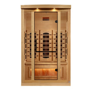 Golden Designs "Reserve Edition" 2 - Person Full Spectrum PureTech™ Near Zero EMF Infrared Sauna with Himalayan Salt Bar - Sauna Heater Supply